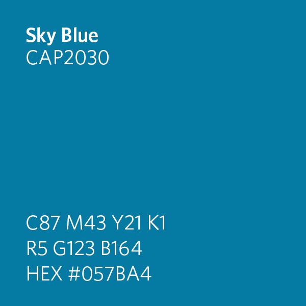 Sky Blue swatch HEX #057BA4