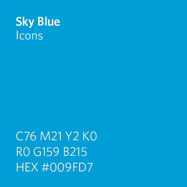 Sky Blue Icons swatch HEX #009FD7