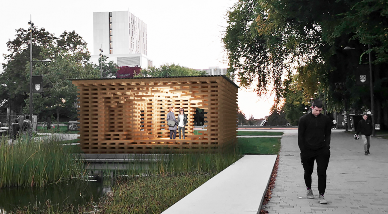 C-Shore structure composed of wood at UBC Vancouver campus